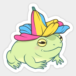 Pansexual Pride Flower Frog Sticker